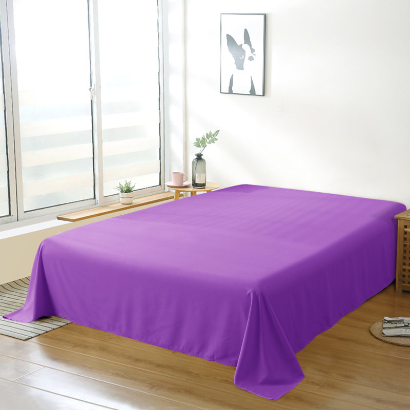 Drap plat en microfibre , Mauve, Drap plat de taille double