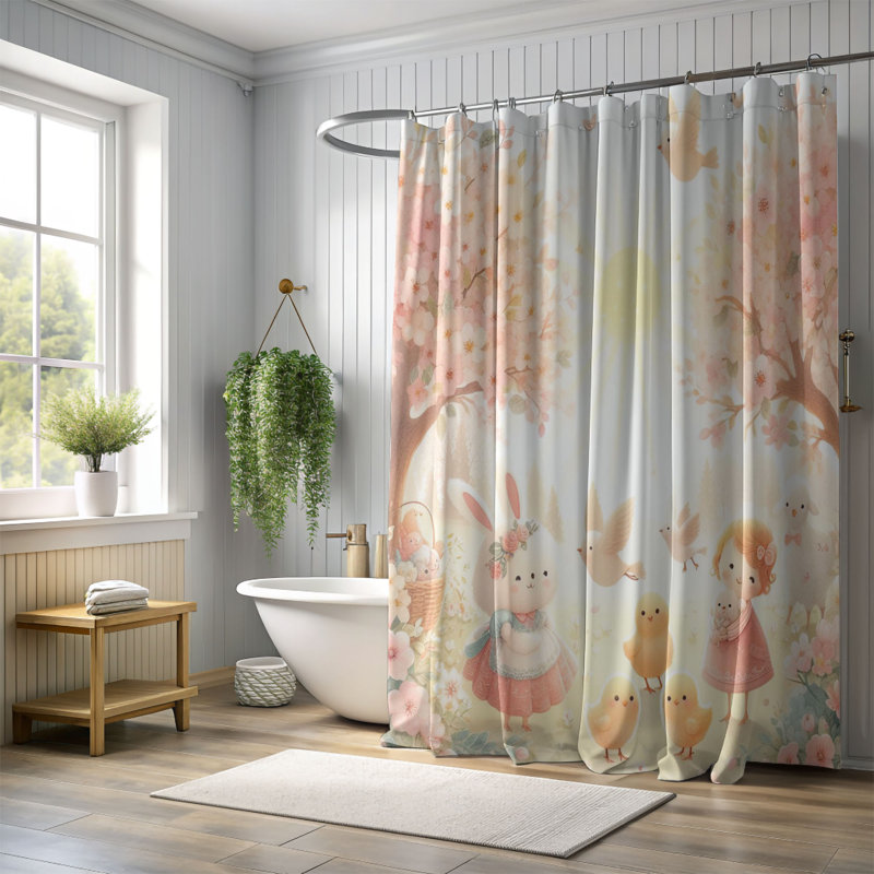 Rideau de douche 1 pièce, H 74 po x l 71 po