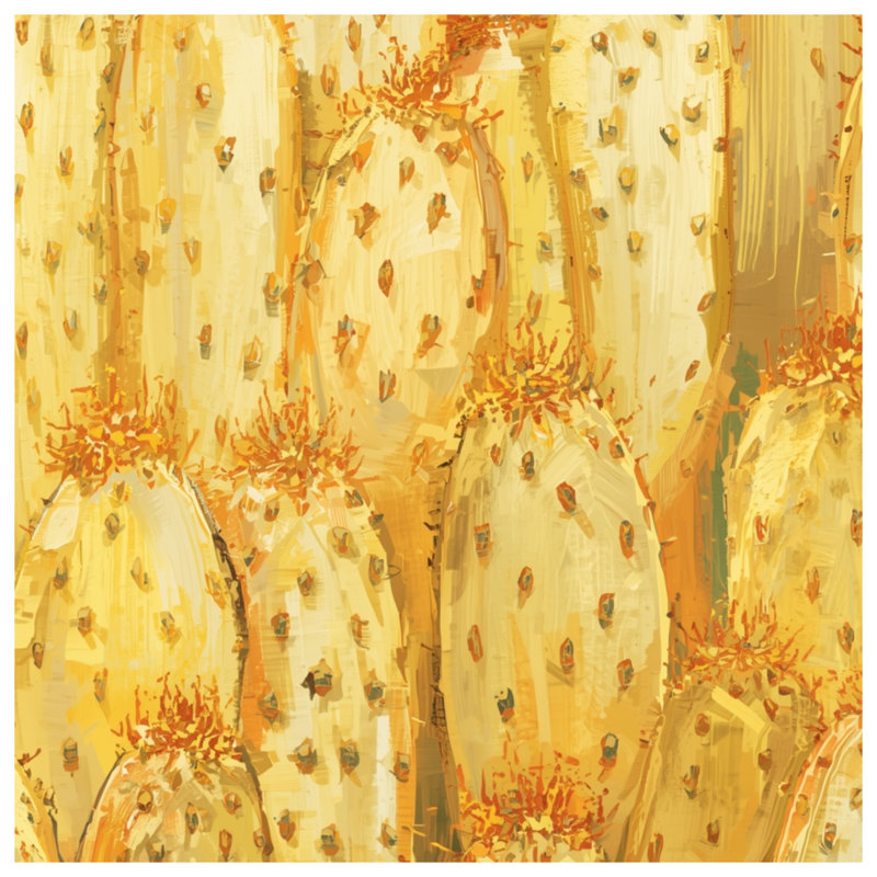 Couvertures Golden Cactus Illustration, L 50 po x H 60 po