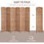 Paravent de 6 pi de hauteur - tissage naturel, élégant écran 6, paravent pliable et polyvalent, cloison élégante, configuration ciblée