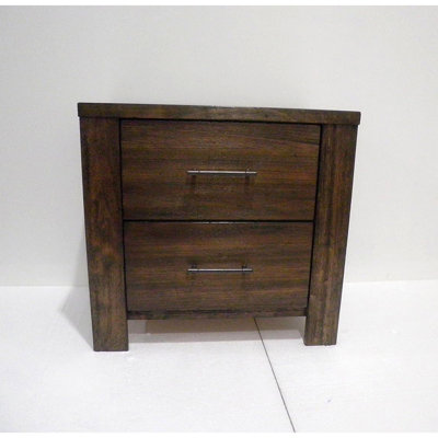 Wooden Nightstand With 2 Drawers