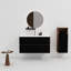 Meuble-lavabo moderne de 36 po noir et noyer doux, lavabo intégré, flottant pour salle de bain, agencement de couleurs Kd, tiroirs fermés, poignée élégante, meuble-lavabo de rangement amélioré en noyer, design,-131262692