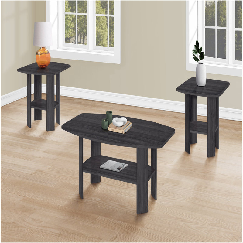 Ensemble de table, ensemble de 3 pièces, café, bout, côté, accent, salon, stratifié, transitionnel