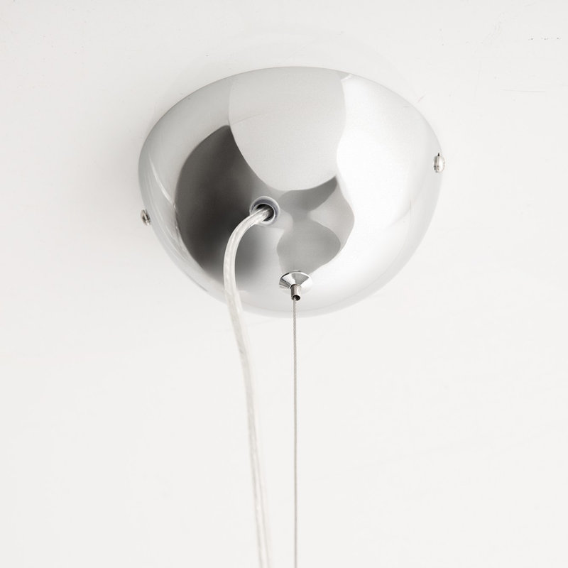 Joline 1 - Light Single Pendant, White/Silver, 30cm H x 30cm W x 70cm D