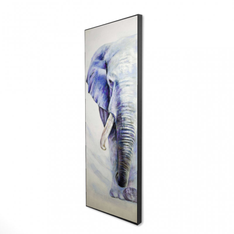 «Blue Elephant» sur toile, H 60 po x l 20 po