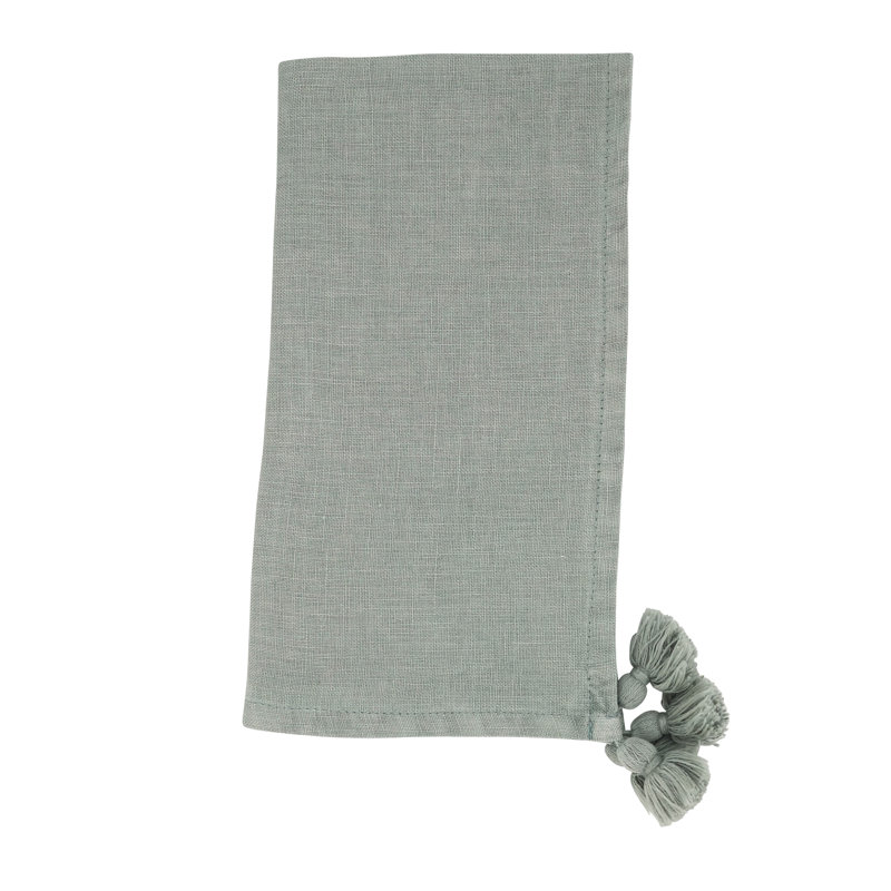 Ivory Linen Tassel Corner Table Napkins Set of 4