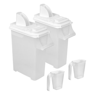 Buddeez Bulk Food Storage Dispensers Plastic 16QT, Set of 2 with Scoops
