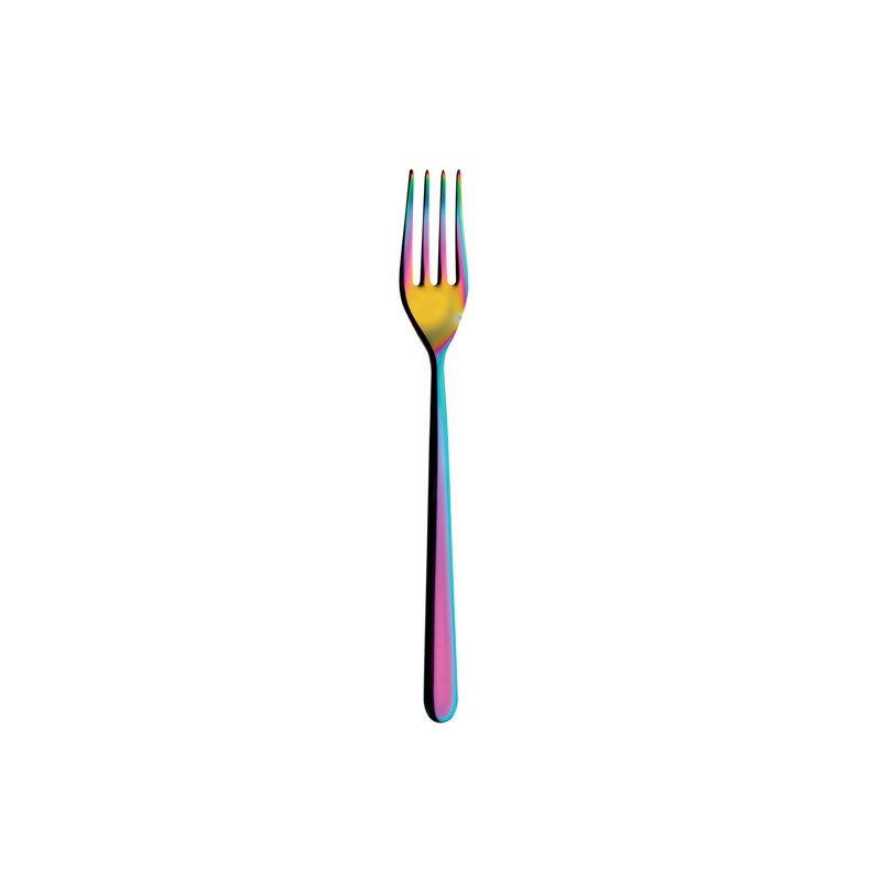 Linea Dessert Fork - 12 Pieces, Rainbow
