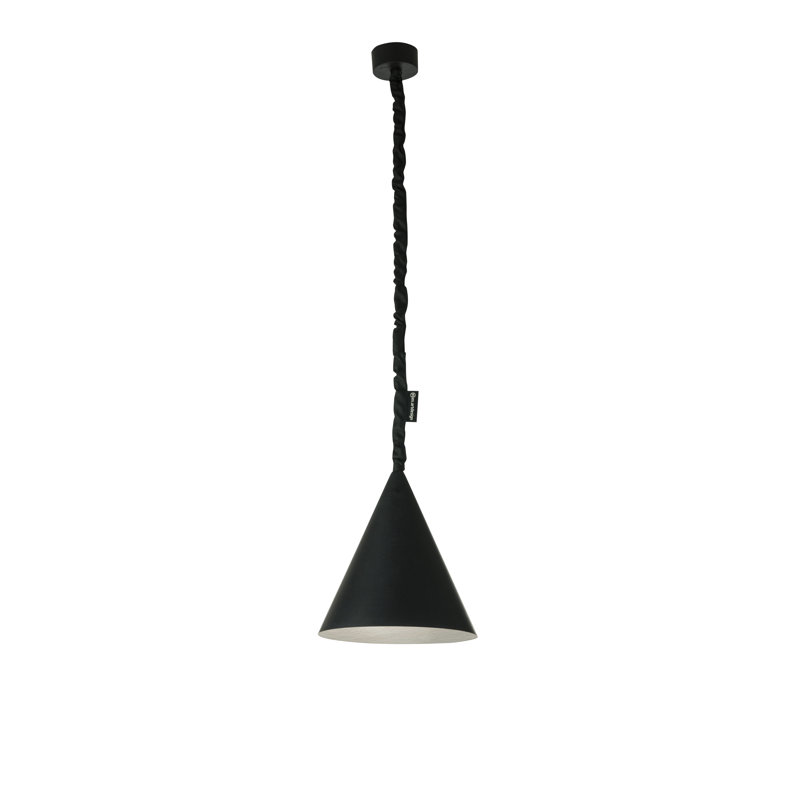 1 - Light Black Cone Pendant, Silver