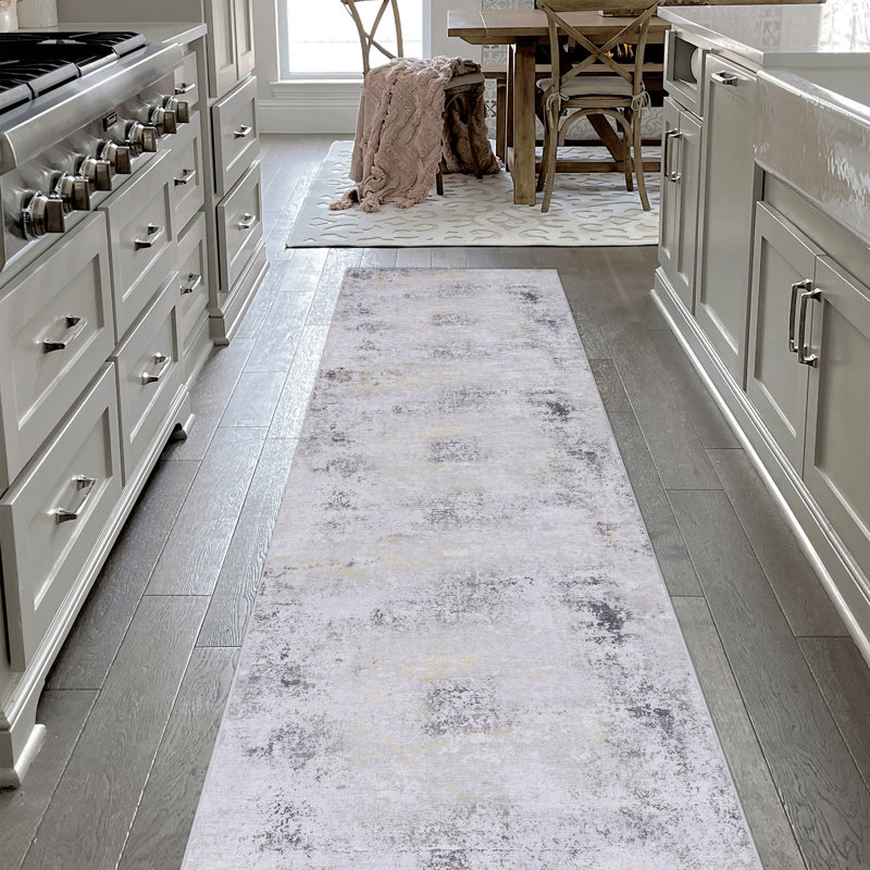 LOOM & LUXE 2'6''X10' Runner, Washable Rug, Low-Pile, Non-Slip, Non-Shedding, Foldable, Kid & Pet Friendly - Area Rugs For Living Room, Bedroom, Kitchen Rug