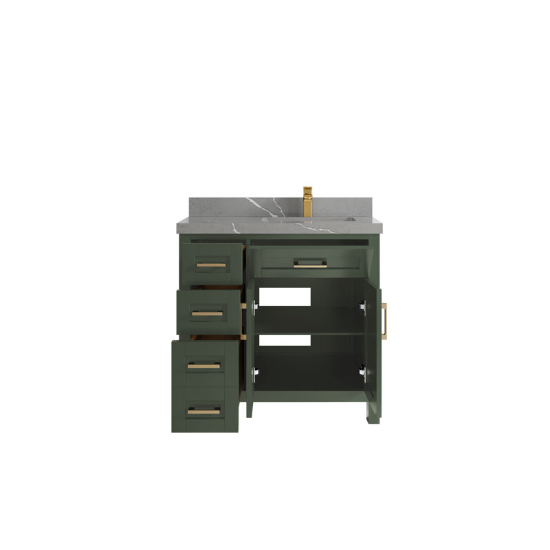 Ensemble de meuble-lavabo simple 36 po Goh, Gris Piatra