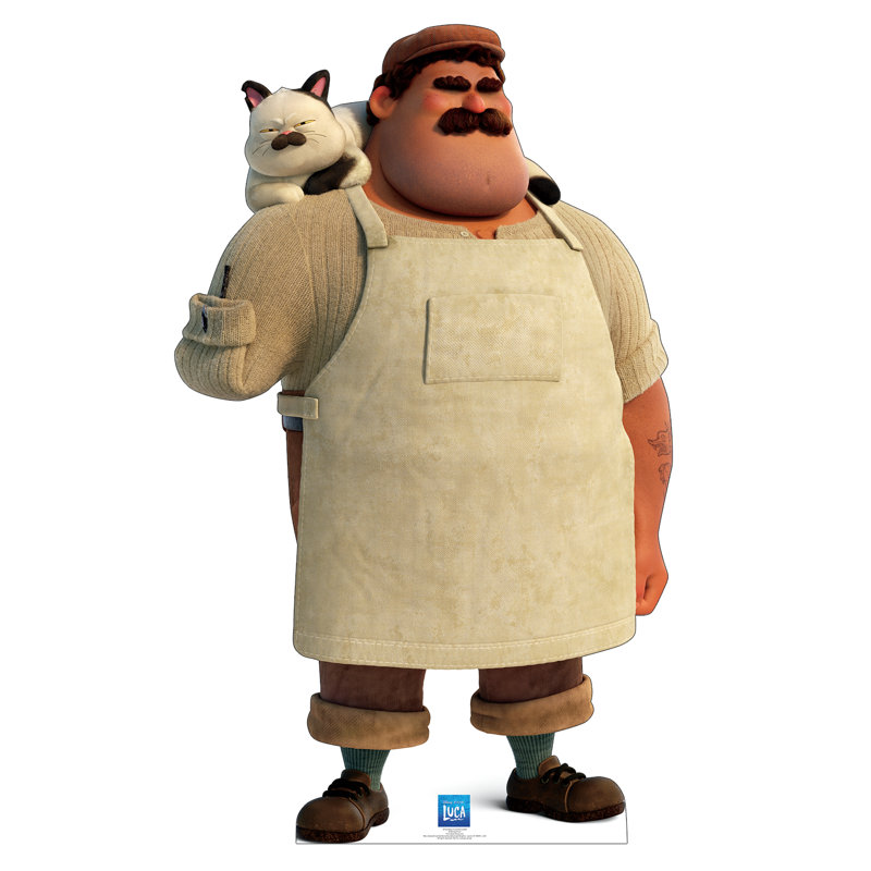 74 x 45 Inch Disney Luca Massimo and Machiavelli Cardboard Cutout