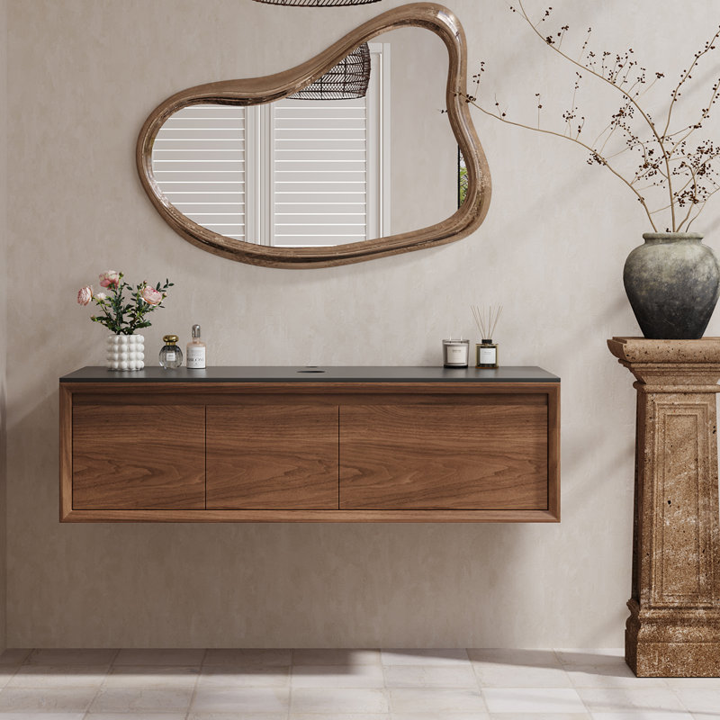 Meuble-lavabo 48 po sans lavabo supérieur, armoire de rangement moderne avec 1 tiroir et 1 armoire à double porte