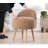 Stylish Faux Fur Pouffe with Wooden Legs, Coffee Color, 18.1 x 25.2 x 18.1 inches | 35 DNS Orthopedic Sponge for Comfort | Perfect for Bohemian, Modern & Scandinavian Décor | Unique & Functional Accent Piece-484819379