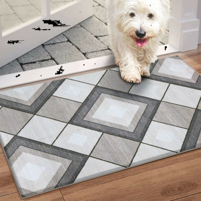 Batichon Non-Slip Geometric Doormat
