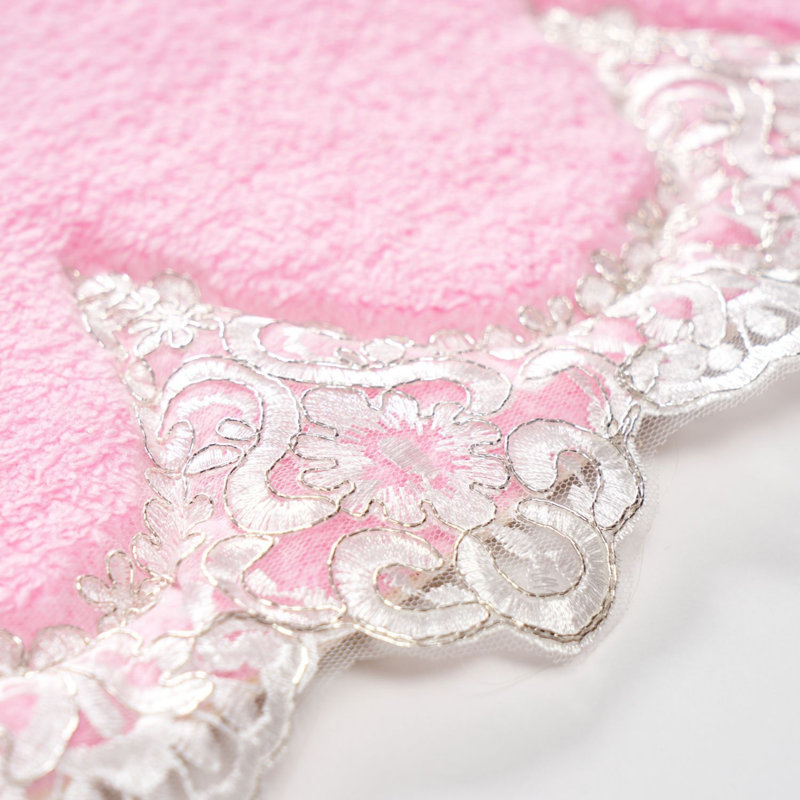 Luxurious Bathmat Set (2 Pieces), Pink, 21.7 x 25.6 inches & 25.6 x 45.3 inches | 100% Polyester, 1500 g/m², 0.6-inch Pile Height | Non-Slip Underside, Antibacterial, Easy Clean | Machine Washable at 86°F, Soft & Stylish Design
