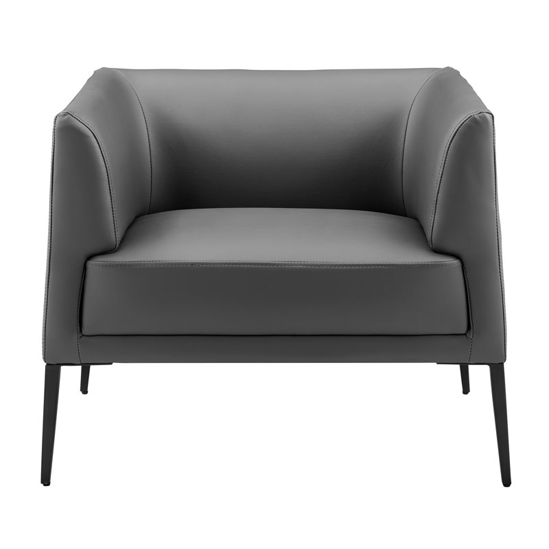 Manjola Faux Leather Accent Chair, Gray