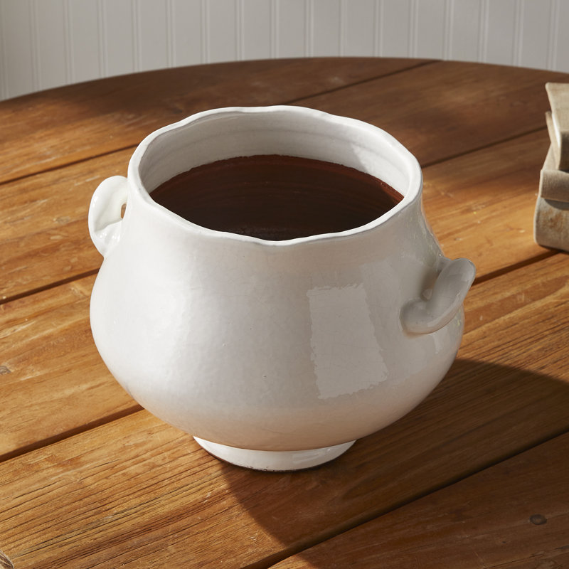 Wellon Handmade Ceramic Planter, 9" H x 13.25" W x 11.75" D