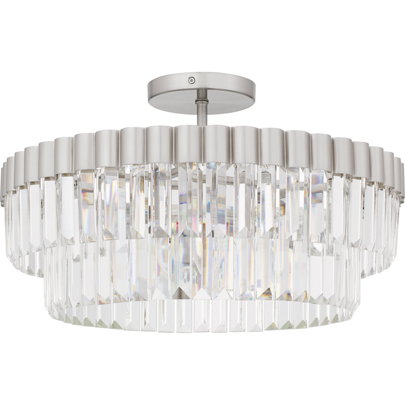 Plafonnier semi-encastré 4 lumières Starlight, Nickel brossé