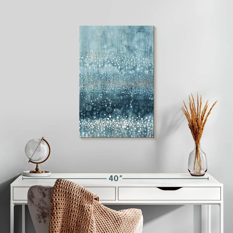 Avery Rain Abstract II bleu argenté, H 24 po x l 16 po
