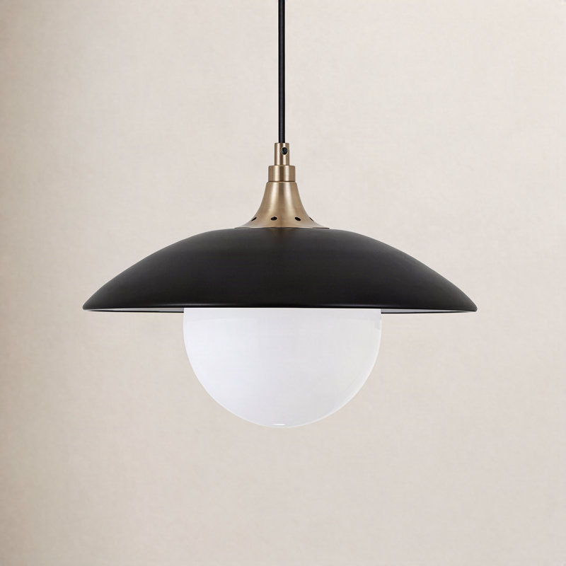Morine 1 - Light Single Pendant, Matte Black/Brass, White