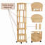 Bibliothèque tournante à 6 niveaux avec bibliothèque rotative à 360 ° en bois massif pour petits espaces, bibliothèque d'angle pour chambre à coucher, salon et salle d'étude-130524608