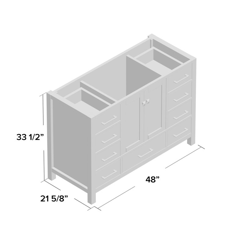 Kazanovicz 48'' Single Bathroom Vanity Base Only, Grey