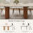 63-94.5" Modern Extendable Retangular Dining Table For 4-10, Sintered Stone Table Top, With Brown Wood Double Base-472097219