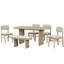 Ensemble de table de salle à manger en bois massif avec banc - Ensemble de table de salle à manger rembourré 6 pièces avec banc, mobilier de cuisine de ferme moderne bicolore