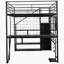 Full Function Metal Loft Bed With Integrated Work Station, Wardrobe, Storage Staircase And LED Lighting, Ideal For Saving Space In Kids' Bedrooms