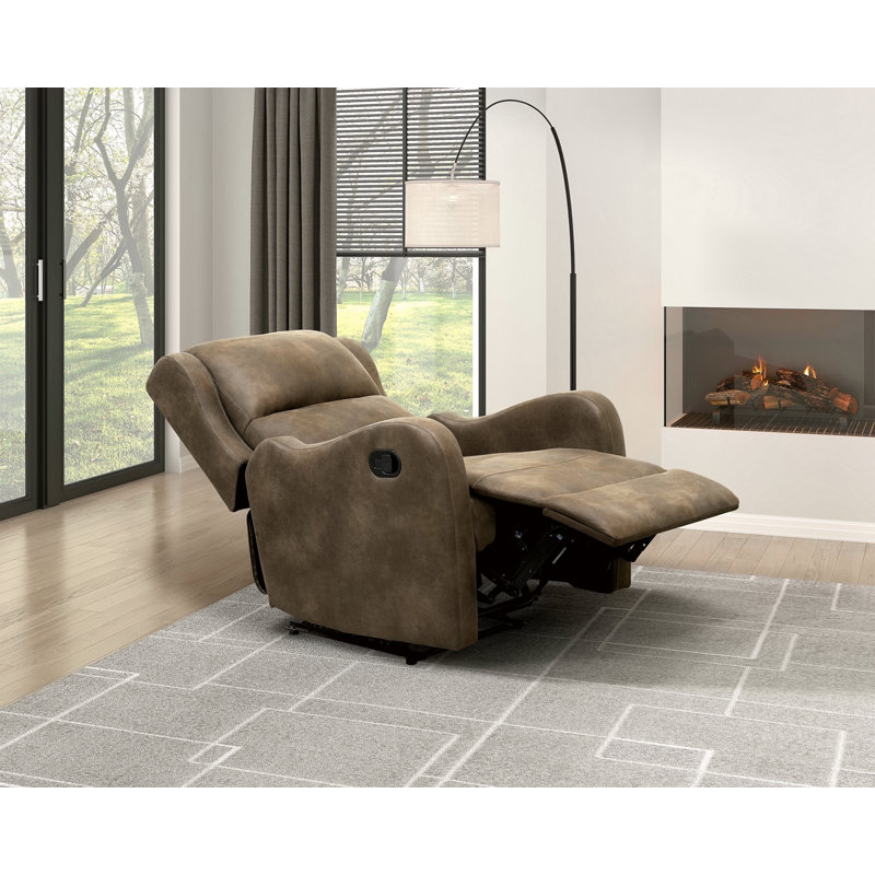 Fauteuil inclinable en microfibre brun rembourré 1pc