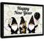 Cadre noir, nouvel an, elf or, feu d'artifice mural, décoration festive, cadre-1973142874