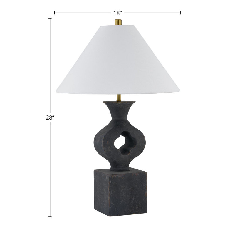 Lampe de table 28 "avec abat-jour en lin Milton, noir