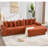 110.75" Modular L Shaped Sofa, Corduroy Fabric Sectional Couch,With A Movable Footstool, Cup Holders,Bring 8 Throw Pillows,Side Pocket,Unfold Into A Bed-1298719802
