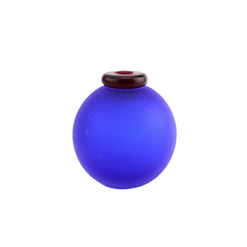 Cipola European Art Glass Vase Blue