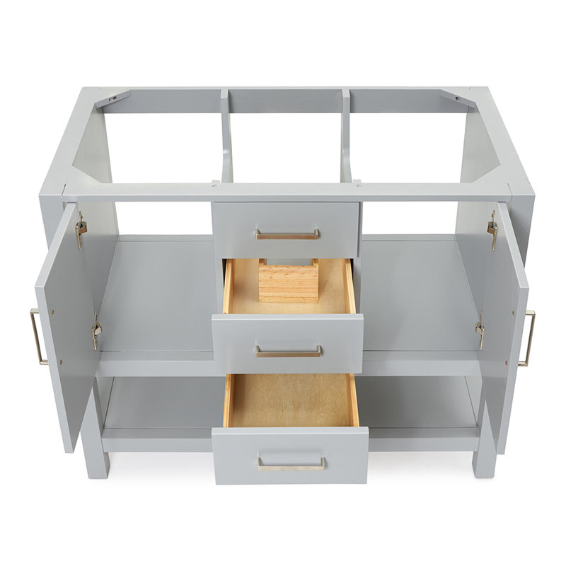 Abdullah 42'' Single Bathroom Vanity Base Only, Grey