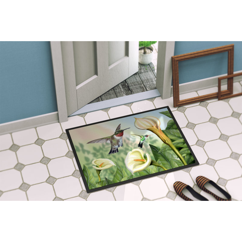 Tapis d'entrée antidérapant Lily and the Hummingbirds, 2 pi x 3 pi
