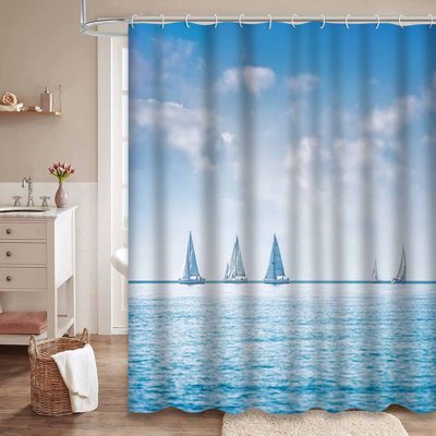 Rideau de douche à voile avec 12 crochets