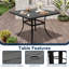 Table bistro en fonte d'aluminium pour patio avec trou pour parasol