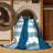 Machine Washable Checkered Blue Area Rug-1134993485