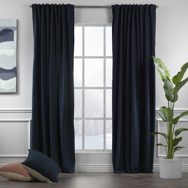 Solid Room Room Darkening Tab top Curtain Panels, Royal Blue, 52" W x 95" L