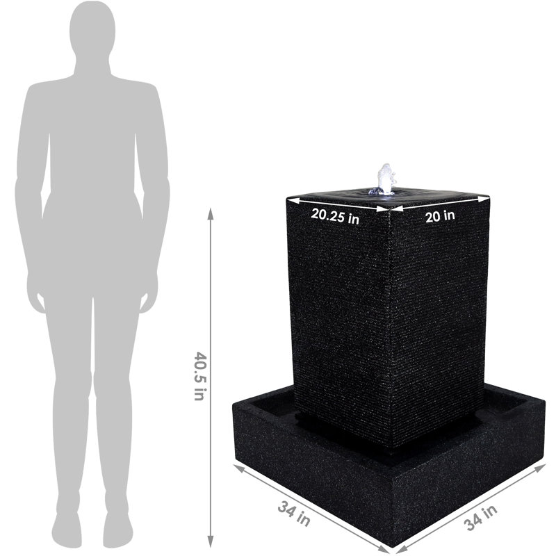Skaggs Weather Resistant Floor Fountain with Light