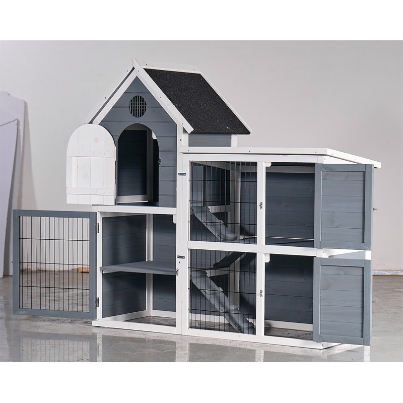 Cage à poulailler et cage à lapins avec plateau coulissant pour l'extérieur