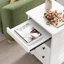 Table de chevet moderne avec 2 tiroirs et plateau coulissant, table d'appoint avec tablette ouverte, table de bout pour chambre à coucher, salon, blanc-116488076