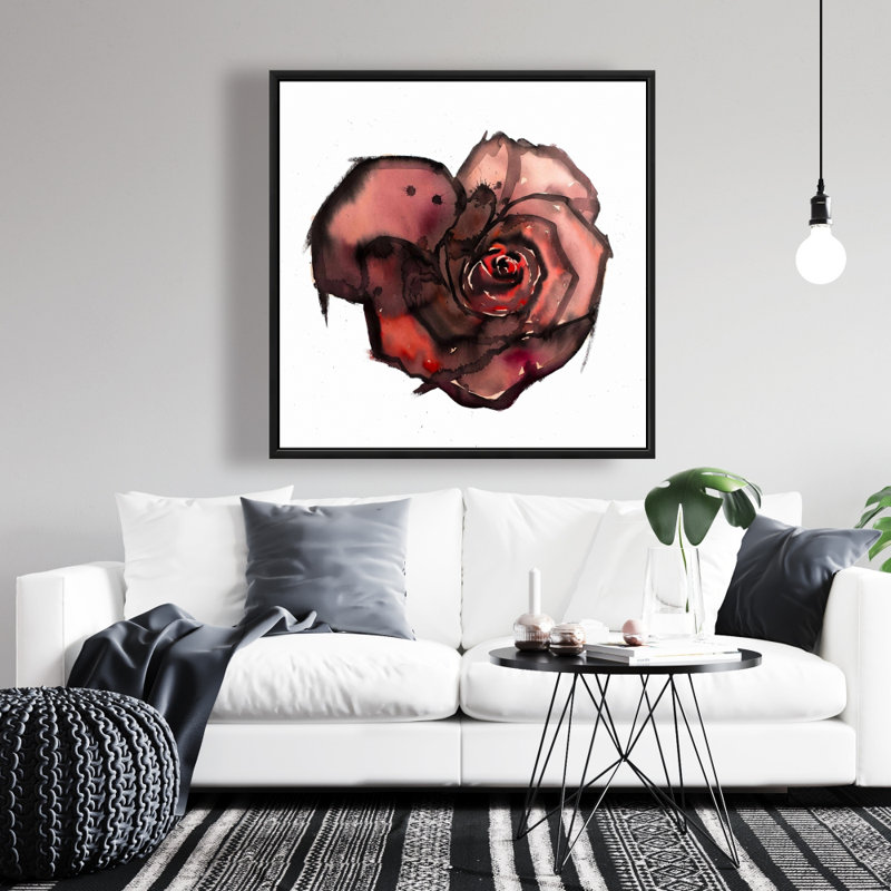 Dark Rose Print On Canvas