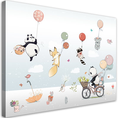 Colorful Balloons Animals - No Frame Print on Canvas