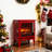 18 - Inch Freestanding Electric Fireplace In Classic Red, 3D Flame Visual, Double Protection, 1400W/700W Heat Output, 5000 'S, 50000 Hours Led, Three Sided Panoramic, Removable Base, Simple Buttons