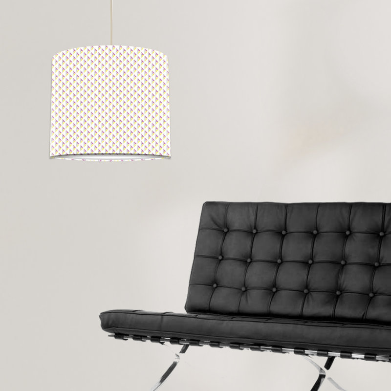 29 cm H Drum Paper Pendant Shade ( Screw On ) in Red and White