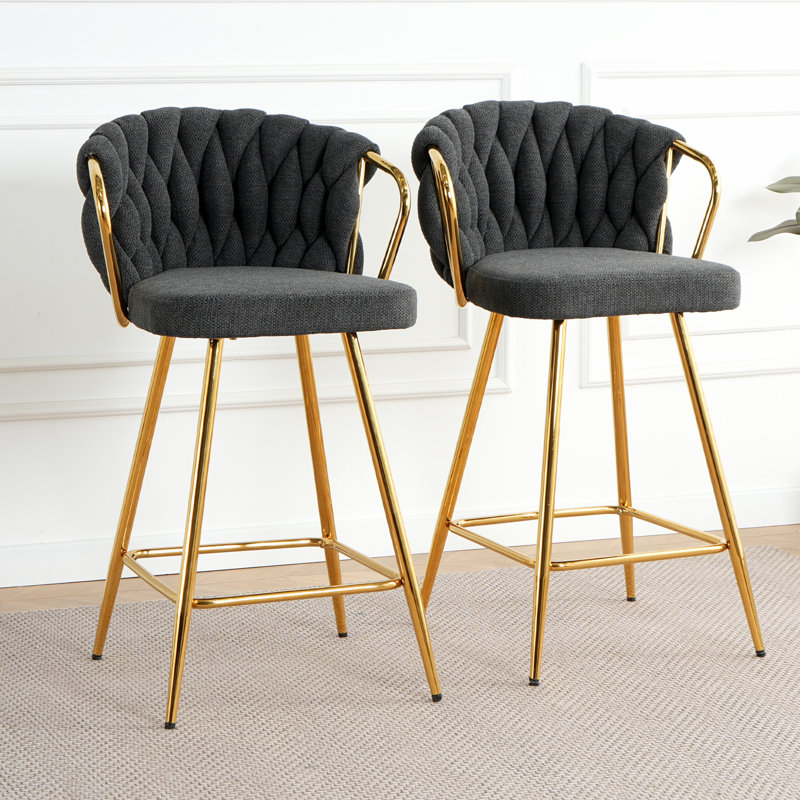 Tabourets hauts de conception moderne (ensemble de 2), Gris foncé