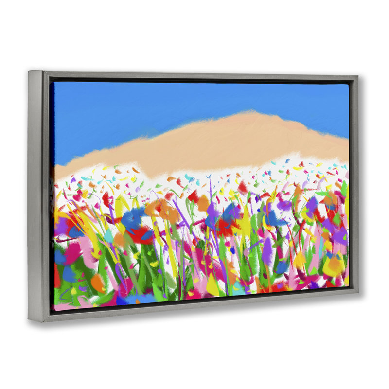 «Joyful Landscape Abstraction Floater» par Bellasai Art, Cadre flottant gris lustré, H 17 po x l 25 po